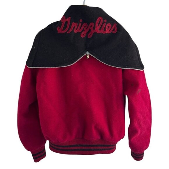 Vtg Nelson Woman's Sz M Red Black Varsity Letterman Jacket Boise Grizzlies 1987 - Picture 5 of 15